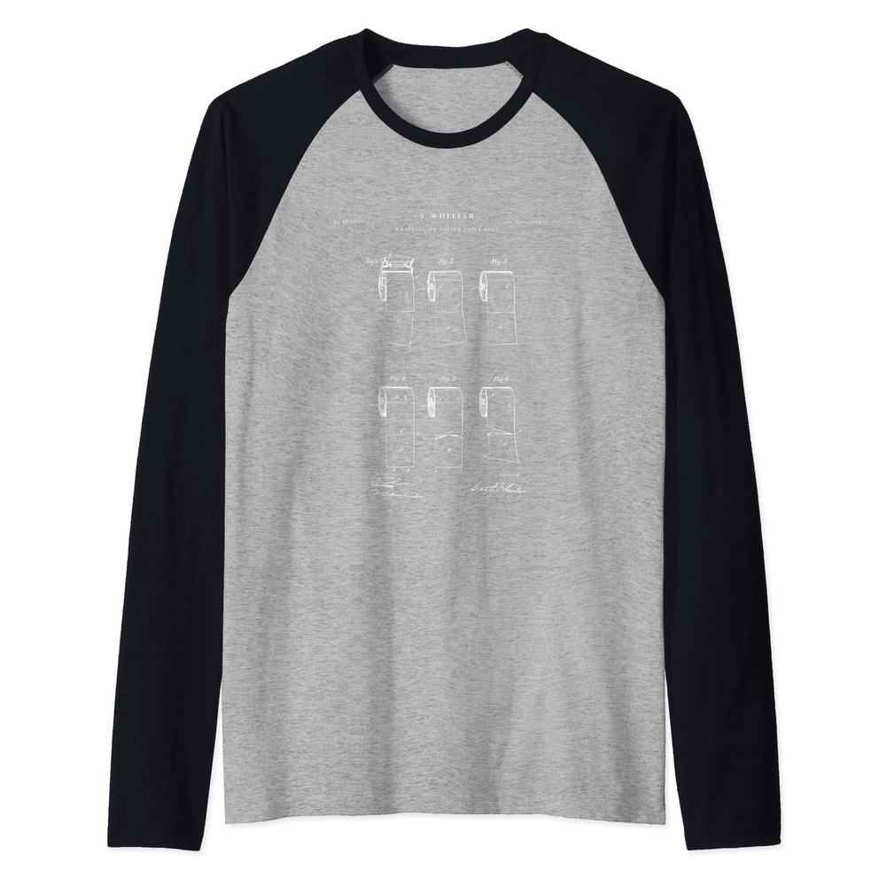 Toilet Paper Patent - funny Raglan Baseball Tee