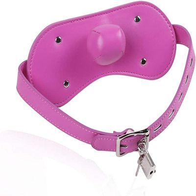 SUNNEE Leather-Bound Gag Ball Soft Mouth Plug Cosplay