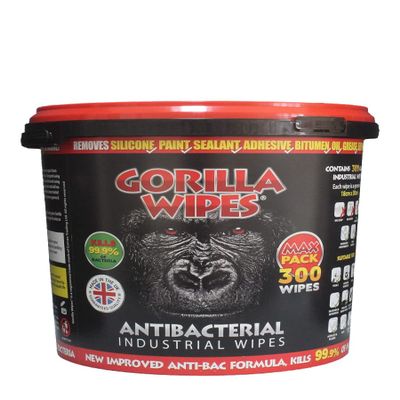 Gorilla Wipes Original - Bucket Of 300 Wipes - / AntiBacterial/Multi-Surface/Hand Wipes