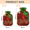 Merry Christmas 2 Liters Hot Water Bottle with Cover, Transparent Hot Water Bag for Neck and Shoulder Pain Relief Hand Feet Hot Therapy view 2