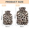 Leopard Tie Dye Hot Water Bottle with Cover, 2L Hot Water Bag Transparent Warm Water Bag for Menstrual Cramps, Neck and Shoulder Pain Relief, Hand Feet Warmer view 2