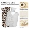 Leopard Tie Dye Hot Water Bottle with Cover, 2L Hot Water Bag Transparent Warm Water Bag for Menstrual Cramps, Neck and Shoulder Pain Relief, Hand Feet Warmer view 3