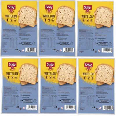 Schr Gluten Free Vegan White Loaf Bread (250g) Pack of Six