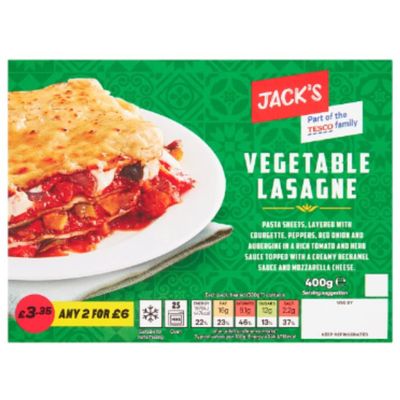 Jack's Vegetable Lasagne 400g x 6