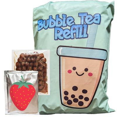 Bubble Tea Kit Refills - Extra Boba Pearls & Milk Tea Powder Packets For Bubble Tea Set. Instant Tapioca Pearls/Boba Balls In Brown Sugar Syrup, 3 in 1 Flavoured Milkshake Powder Drink Mix