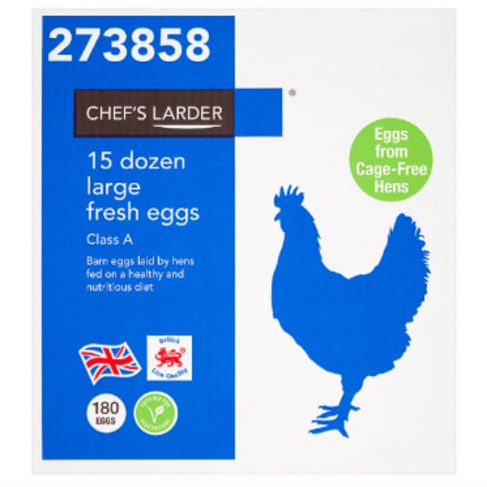 Chef's Larder 15 Dozen Large Fresh Eggs x 1