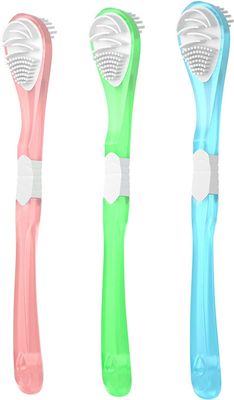 EliteKoopers Double-Sided Soft Adult Tongue Scraper and Tongue Cleaning Brush (Random Colour Set of 3)