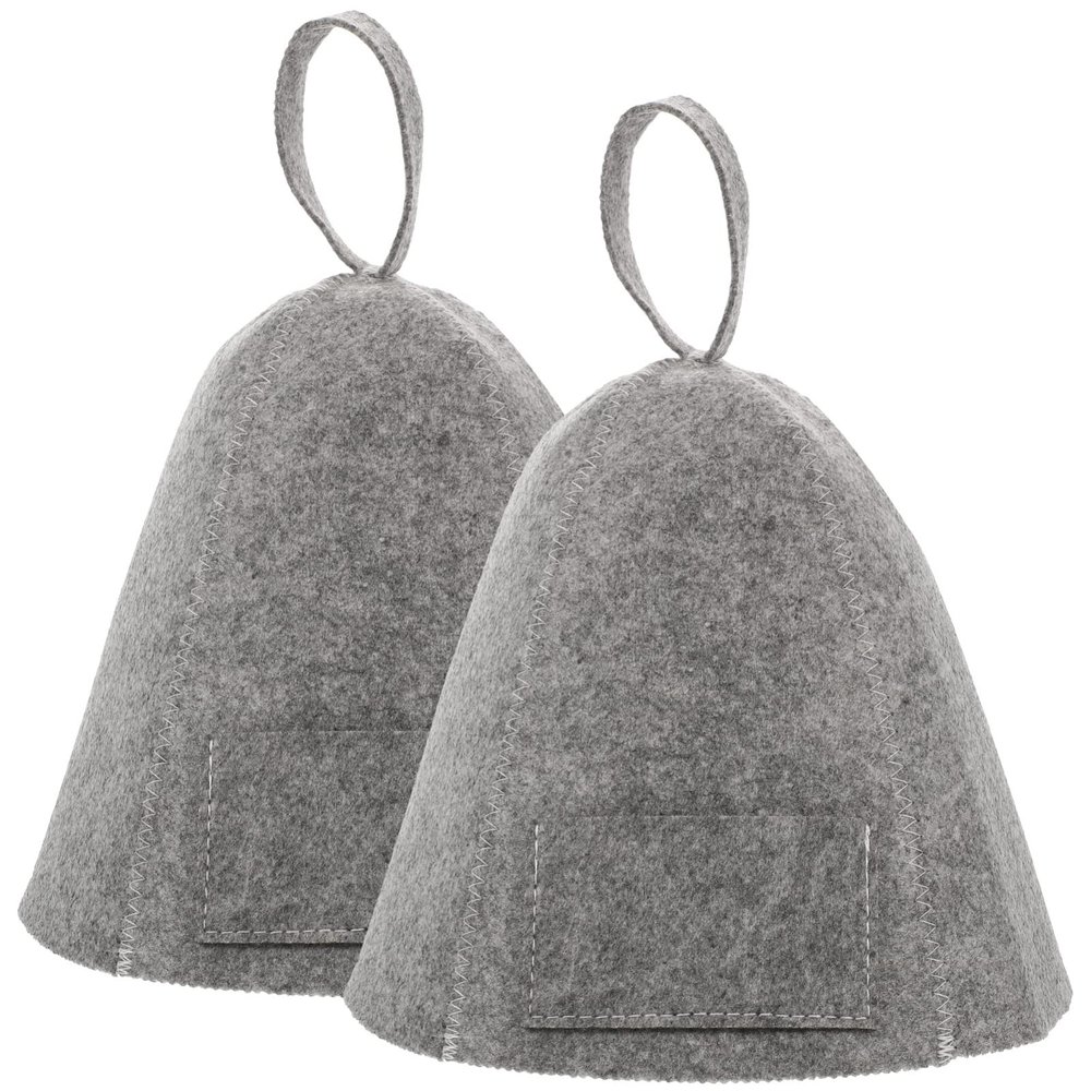 FOMIYES 2pcs Felt Sauna Hat for Women Breathable Absorbent Bath Caps for Hair Grey Simple Design for and Steam Use