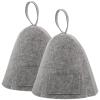 FOMIYES 2pcs Felt Sauna Hat for Women Breathable Absorbent Bath Caps for Hair Grey Simple Design for and Steam Use view 1