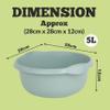 28 CM High Grade Plastic Washing Up Bowl Round 5 Litre Kitchen Basin Sink Tidy Organizer, Multipurpose Basin Bowl Mixing Bowl Great for Home and Kitchen (Silver Sage) view 2
