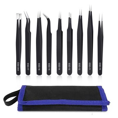 9PCS Precision Tweezers Set,