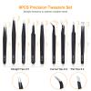 9PCS Precision Tweezers Set, view 2