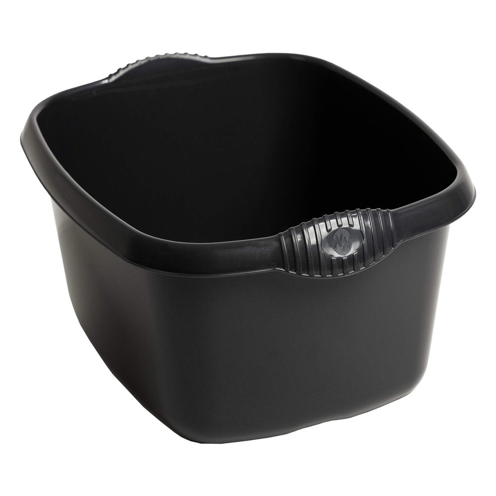 39 CM High Grade Plastic Rectangular Washing Up Bowl, Basin Sink Tidy Organizer, Multipurpose Basin Bowl Large Mixing Bowl Great for Home and Kitchen (Midnight Black/Dark Grey)