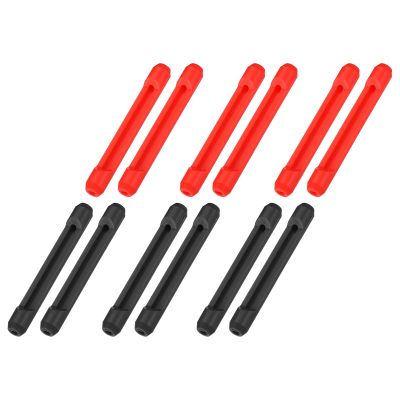 PATIKIL Glasses Temple End Tips, 6 Pair Eyeglass Arms Legs Ear Sock Pieces Anti Slip Tube Sleeve Sunglasses Replacement for Men Women, Black, Red
