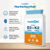 Health4All Vitamin D3 4000iu & Vitamin K2 200ug (Natural MK7) 400 Tablets (1+ Year Supply) Vegan Vitamin D3 K2 Supplement, High Strength MK-7 from Natto, Made in The UK view 4
