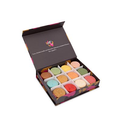 Box of 12 Core Flavour Macarons by Mademoiselle Macaron