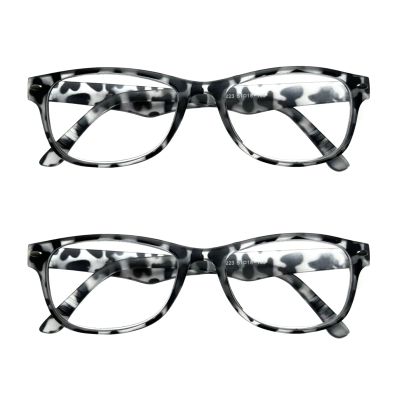 TWINKLE TWINKLE Stylish Unisex Reading Glasses 8 Colourful Trendy Retro Designer Anti-Slip Arm R223 (2 Pairs Demi Grey, 150 Magnification)
