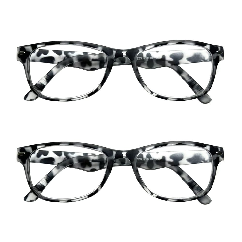 TWINKLE TWINKLE Stylish Unisex Reading Glasses 8 Colourful Trendy Retro Designer Anti-Slip Arm R223 (2 Pairs Demi Grey, 150 Magnification)