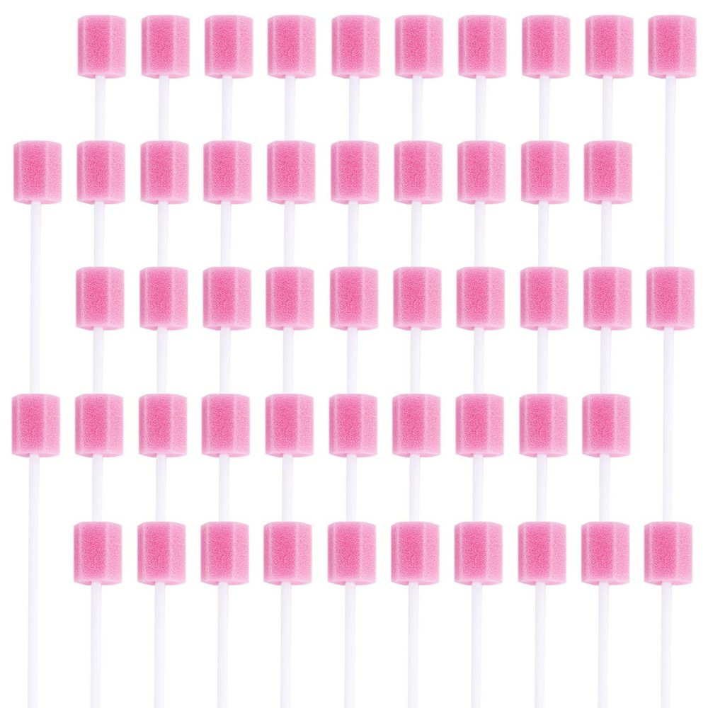 AWAVM Oral Swabs Pack of 50 Sponge Swabs Mouth Cleaning Sponge Swab Dental Stick for Teeth Cleaning, Foam Swab Sticks for Oral Care, Medical Tools Sponge for Oral Hygiene Procedures