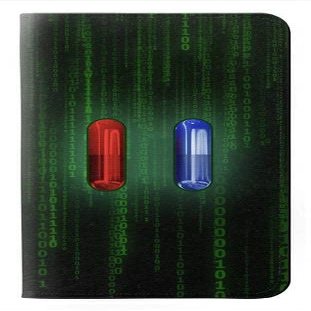 Innovedesire Red Pill Blue Pill Capsule PU Leather Flip Case Cover For iPhone 14