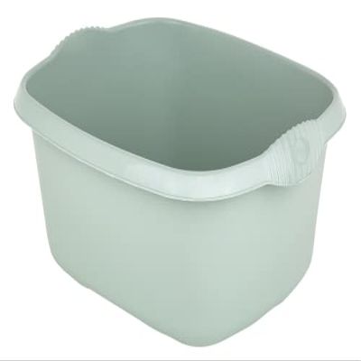 12L Rectangular Washing Up Bowl Basin Mixing Bowls High Grade Plastic Bowl for Kitchen, Home, Outdoor Use (SILVER SAGE)
