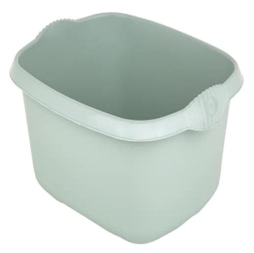 12L Rectangular Washing Up Bowl Basin Mixing Bowls High Grade Plastic Bowl for Kitchen, Home, Outdoor Use (SILVER SAGE)