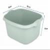 12L Rectangular Washing Up Bowl Basin Mixing Bowls High Grade Plastic Bowl for Kitchen, Home, Outdoor Use (SILVER SAGE) view 2