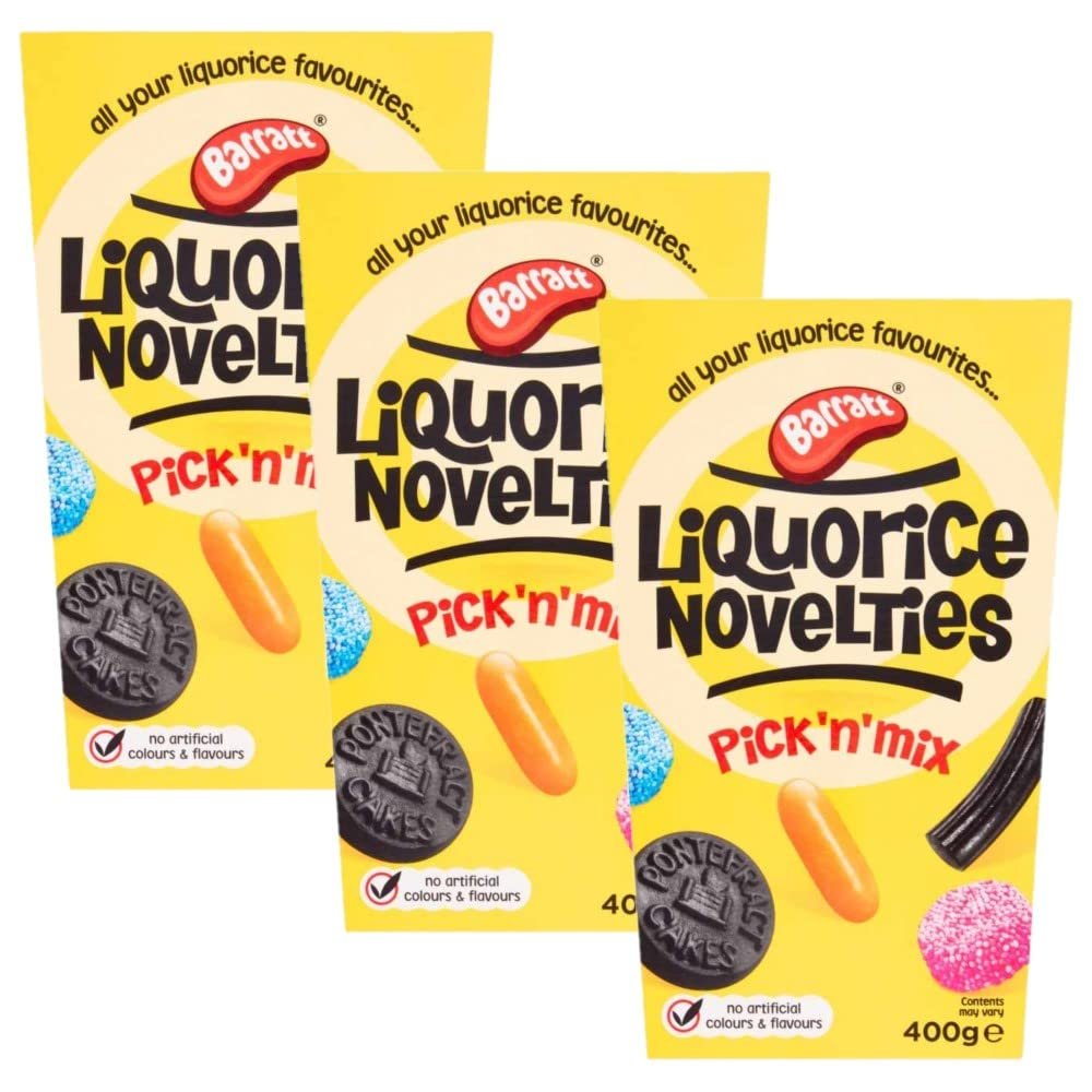 3 X 400g Barratt Liquorice Novelties Pick N Mix Carton