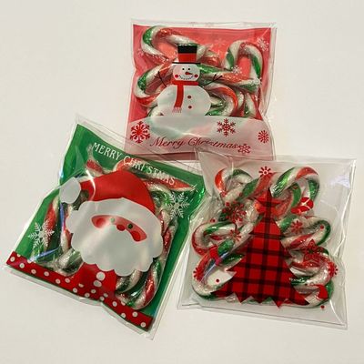 30 MINI PEPPERMINT RED GREEN CHRISTMAS CANDY CANES 3 pack of 10
