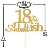 Gold Glitter 18 and Adultish Cake Topper for Eighteen Birthday Party, Time To Adult Cake Decorations, 18th Birthday Party Decorations for Girls Boys view 2