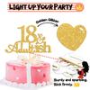 Gold Glitter 18 and Adultish Cake Topper for Eighteen Birthday Party, Time To Adult Cake Decorations, 18th Birthday Party Decorations for Girls Boys view 3