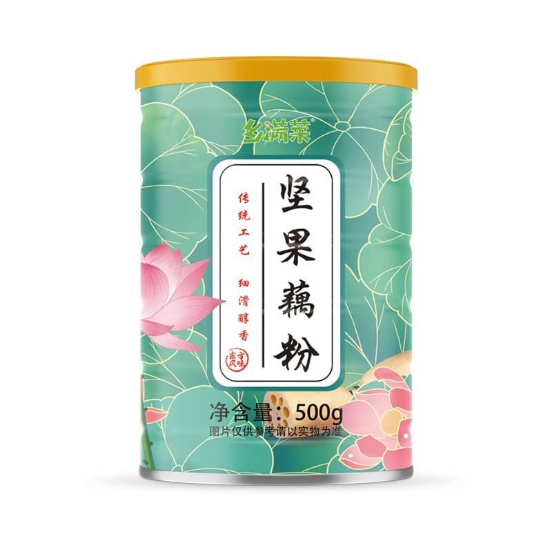 Black Sesame Fruit and Nut Lotus Root Powder Soup, Instant Brewed Breakfast, Nut Lotus Root Powder Soup, Nutritious and Healthy Porridge (2 can)