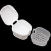 2pcs Denture Bath Box Organizer Dental False Teeth Storage Box with Hanging Net Container Cleaning Teeth Cases Artificial Tooth Boxes view 2
