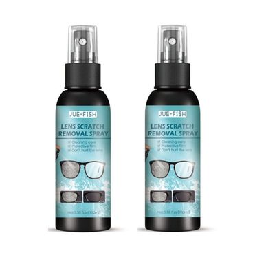 2022 New Lens Scratch Removal Spray Eyeglass Windshield Glass Repair Liquid,High Concentration Glasses Cleaner Spray for Sunglasses Screen Cleaner Tools (2pcs*100ml)