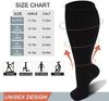 Cheeroyal 3 Pack Plus Size Compression Socks for Women and Men, 20-30mmhg Extra Large Wide Calf Knee High Stockings for Circulation Support (7XL, black) view 2
