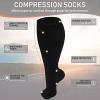 Cheeroyal 3 Pack Plus Size Compression Socks for Women and Men, 20-30mmhg Extra Large Wide Calf Knee High Stockings for Circulation Support (5XL, black) view 4