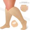 Cheeroyal 3 Pack Plus Size Compression Socks for Women and Men, 20-30mmhg Extra Large Wide Calf Knee High Stockings for Circulation Support (7XL, skin) view 3