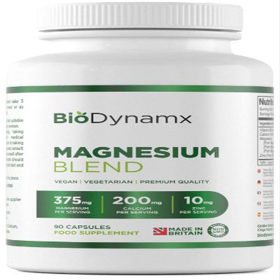 BioDynamx Magnesium 3in1 Complex 375mg  Glycinate, Malate & Citrate  90 High Strength Vegan Capsules (30Day Supply) | Energy, Recovery & Sleep Support | UK Made, GMP Certified & Allergen Free
