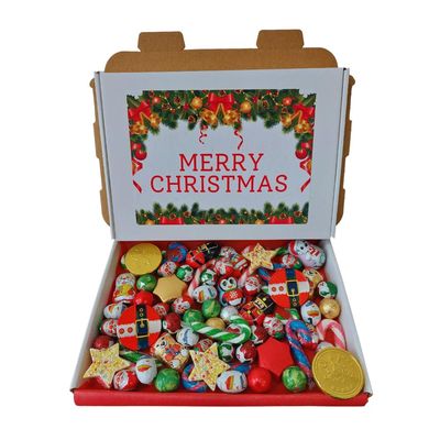Christmas Milk Chocolate Assortment Sweet Gift Box Hamper Xmas Stocking Filler Christmas Treats Box - Santa Belt coin,Santas,Nutcracker,Sprouts,Stars 400g