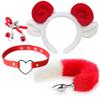 1Set Fox Ears and Tail Set Cat Ears and Tail Set Faux Fur Tails Plug Costume for Women Adult Cosplay Costume view 1