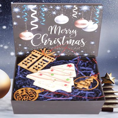 Ghasitaram Gifts Jaiccha Christmas Gifts Christmas Hamper box 6" With Tree Chocolate and Dcor