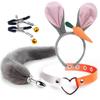 1Set Fox Ears and Tail Set Cat Ears and Tail Set Faux Fur Tails Plug Costume for Women Adult Cosplay Costume view 1
