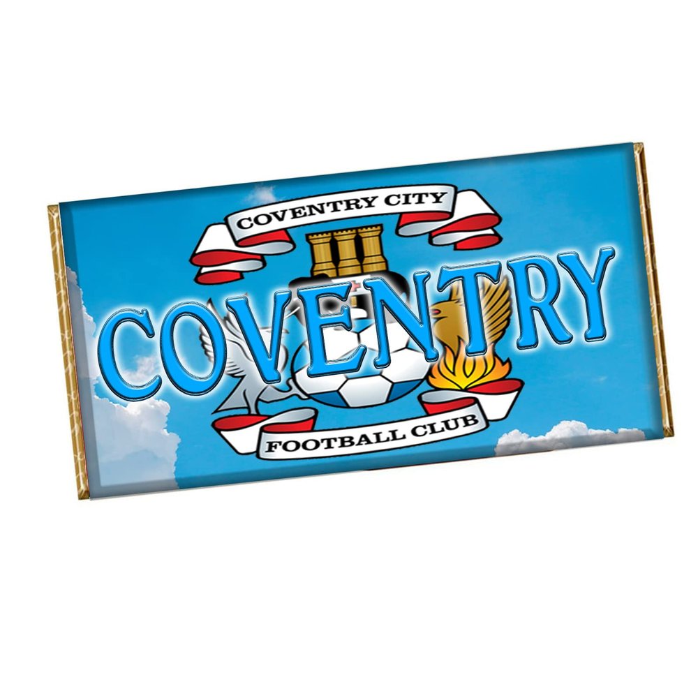 Coventry Football Club Chocolate Bar Wrapper Gift Present for Sports Birthday CH-2009 (with chocolate bar)