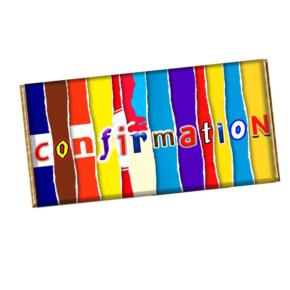 Confirmation Chocolate Bar Wrapper Label Novelty Gift Holy Communion Catholic CH-671 (with chocolate bar)