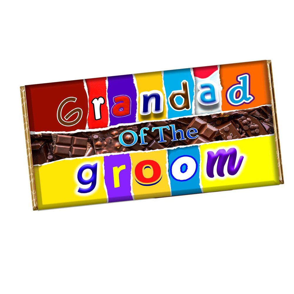 Grandad of the Groom Chocolate Bar Wrapper Novelty Gift for Wedding Marriage CH-663 (with chocolate bar)