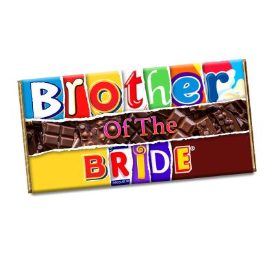 Brother of the Bride Chocolate Bar Wrapper Novelty Gift Present for Wedding Xmas CH-659 (without chocolate bar)