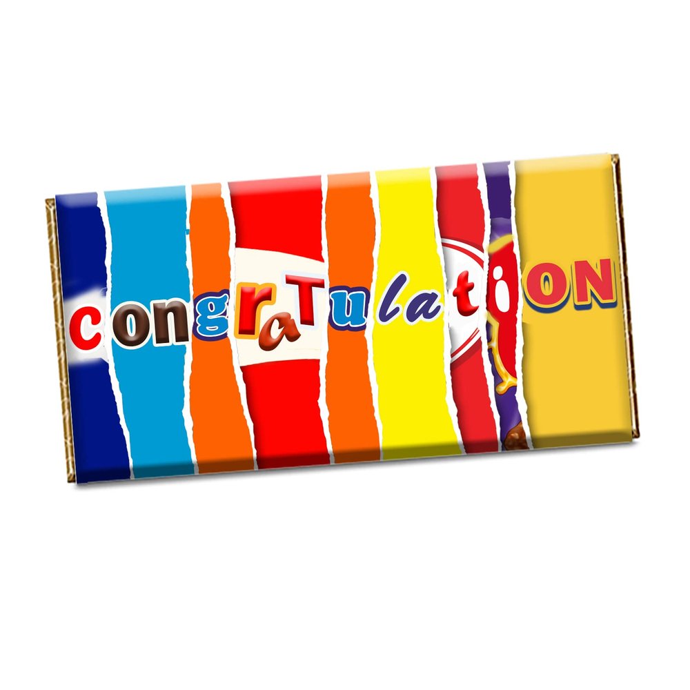 Congratulation Chocolate Bar Wrapper Novelty Gift Graduation Driving Test Passed CH-153 (with chocolate bar)