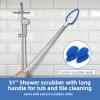 Qaestfy Shower Bathtub Tub Tile Scrubber Cleaning Brush with 51'' Handle, 5 Non-Scratch Scouring Pads, Adjustable Long Handled Scrub Brush for Cleaning Shower Bathroom Vessel Sinks Toilet Wall Floor view 2