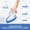 Qaestfy Shower Bathtub Tub Tile Scrubber Cleaning Brush with 51'' Handle, 5 Non-Scratch Scouring Pads, Adjustable Long Handled Scrub Brush for Cleaning Shower Bathroom Vessel Sinks Toilet Wall Floor view 4