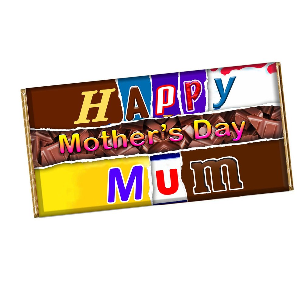 Happy Mothers day Mum Chocolate Bar Wrapper Novelty Gift Present for Mother Ma CH-835 (with chocolate bar)